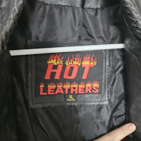 Hot Leather black leather moto fringe vest size XL - Picture 6 of 8